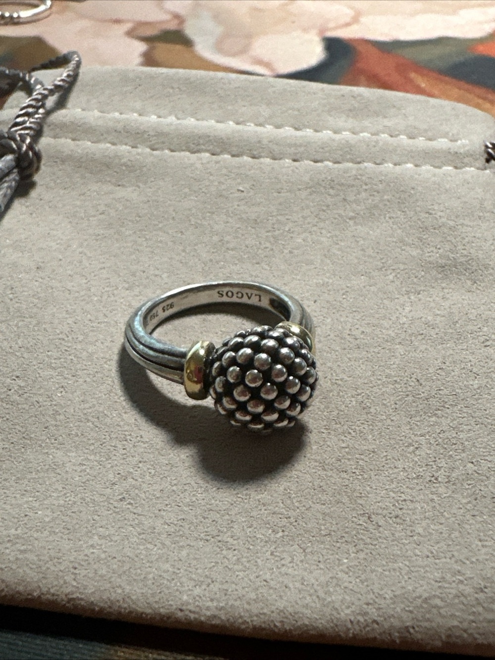 LAGOS Two-Tone Bead Cluster Ring in Silver and 18kt Gold